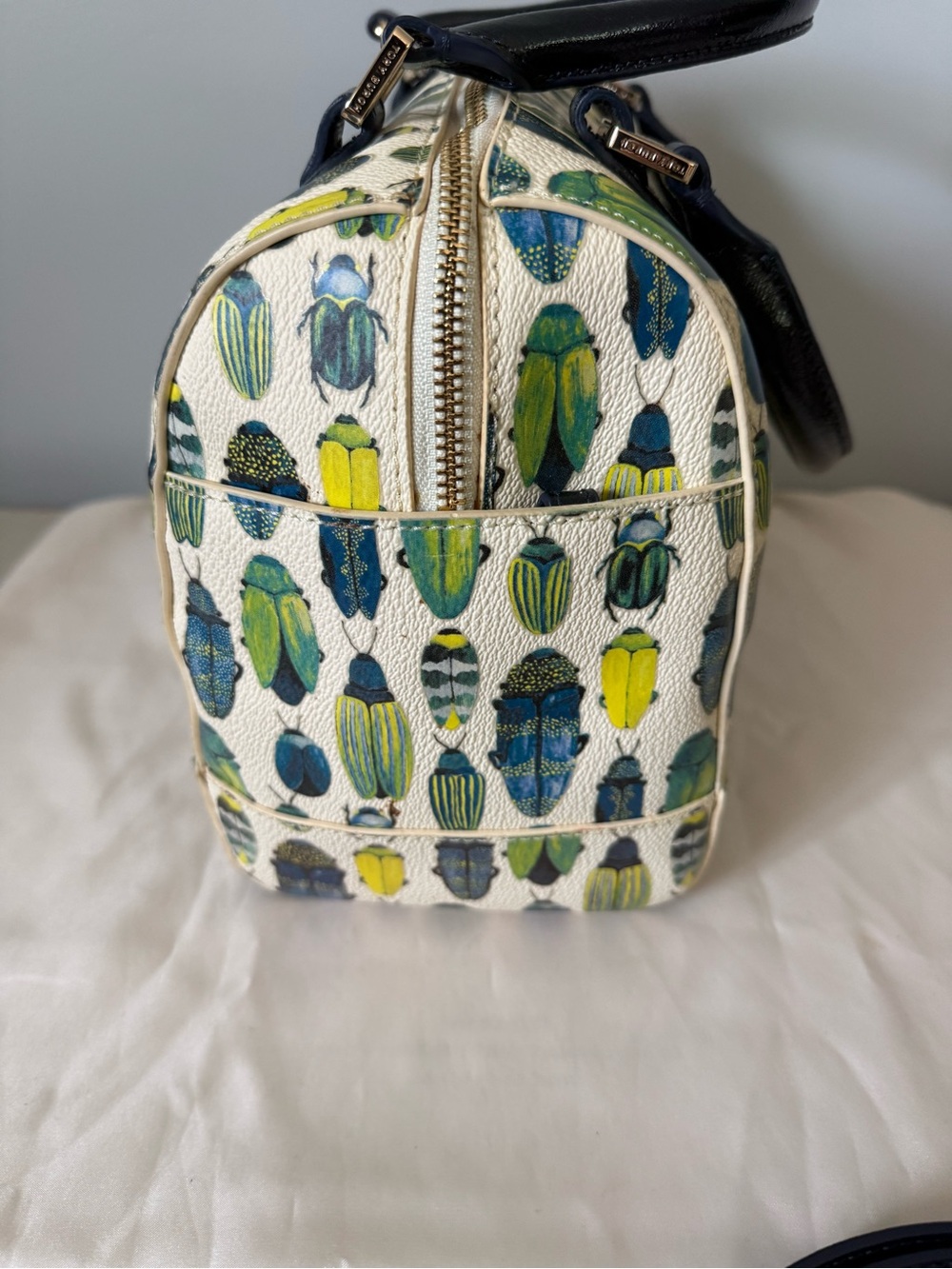 Tory Burch Kerrington Middy Beetle-Print Satchel - Picture 2 of 7